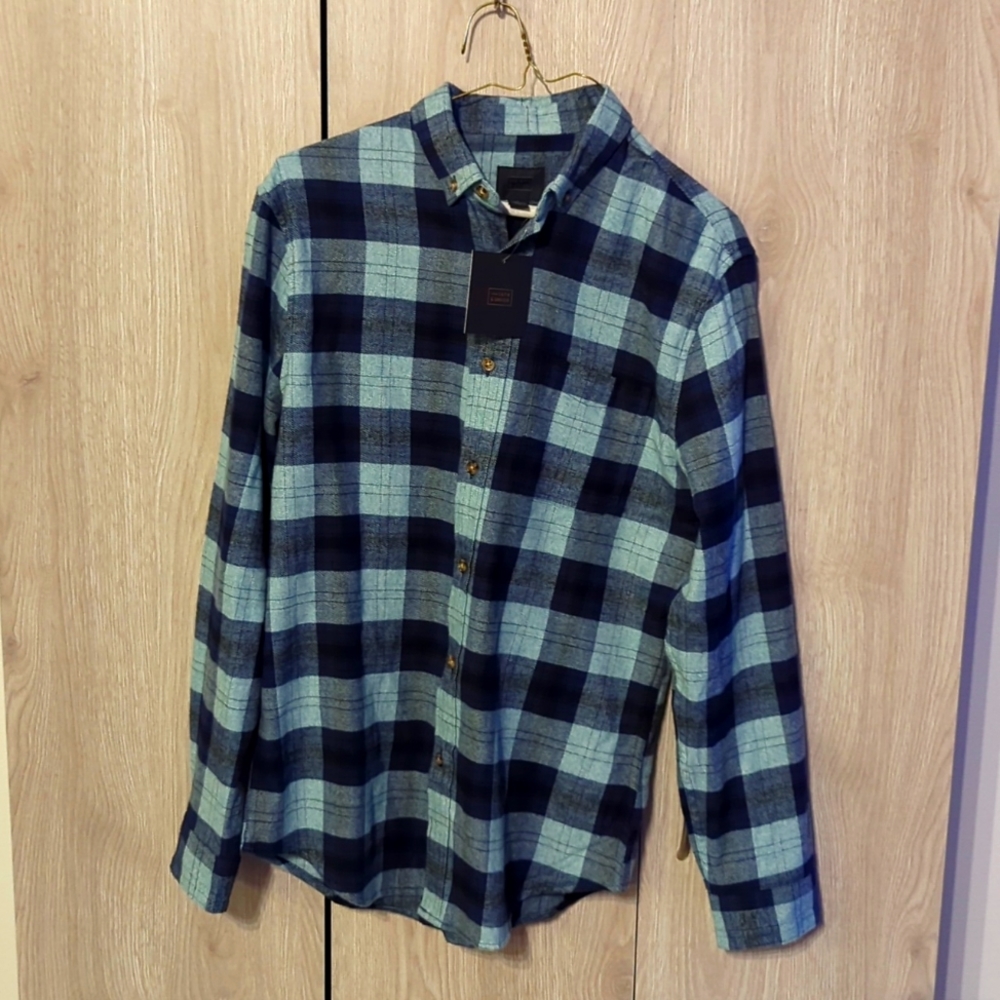 14th&Union blue light green flannel